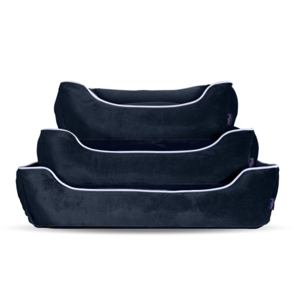 Luxe Black Velvet Dog Bed